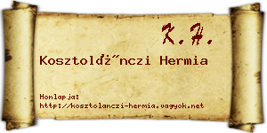 Kosztolánczi Hermia névjegykártya